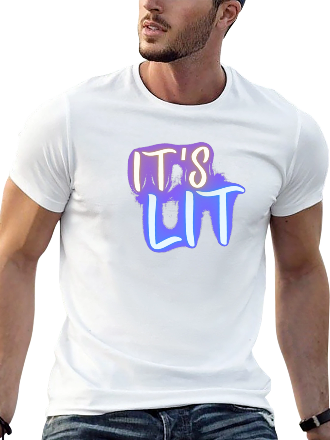 Its Lit Graphic Tee - Black Cotton T-Shirt