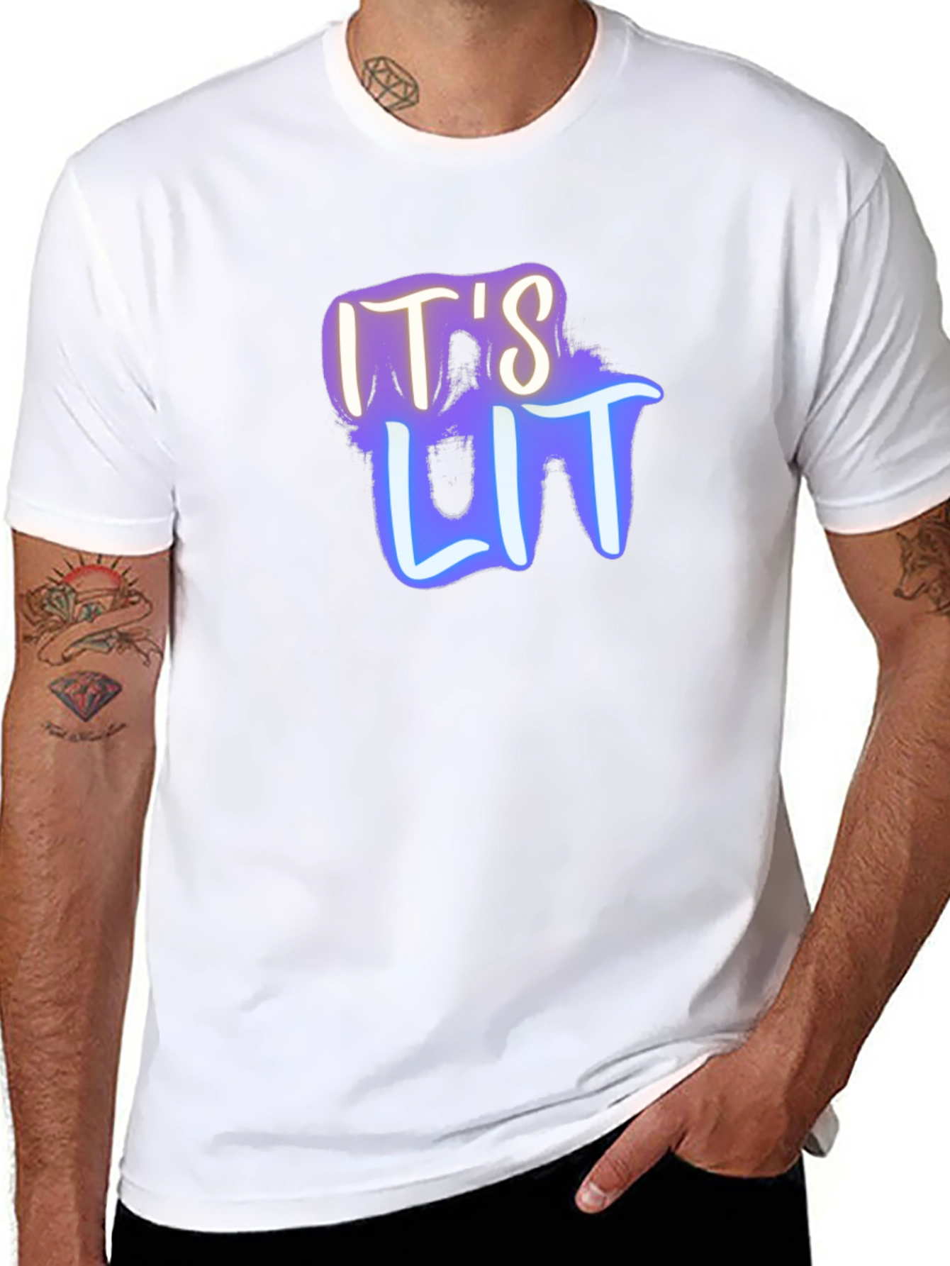 Its Lit Graphic Tee - Black Cotton T-Shirt