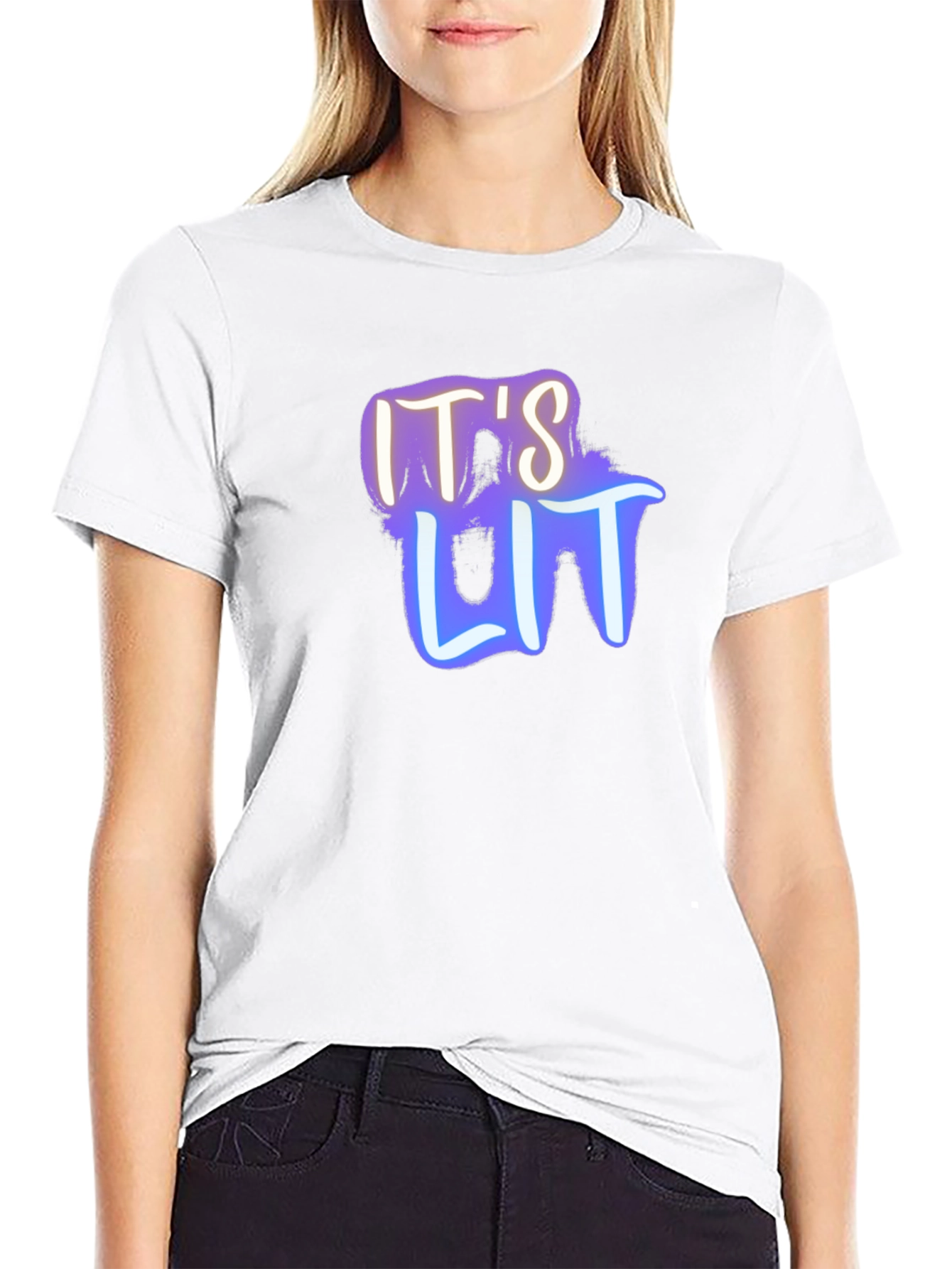 Its Lit Graphic Tee - Black Cotton T-Shirt