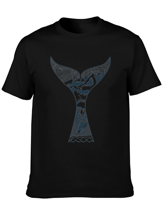 Whale Tail Mountain Graphic Tee - Black