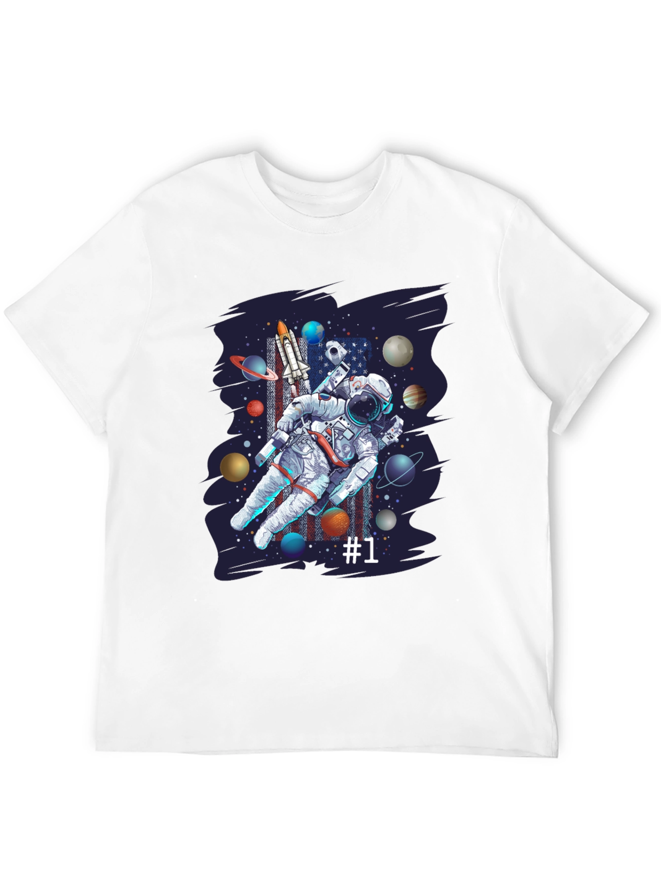 Astronaut Space Graphic Black T-Shirt