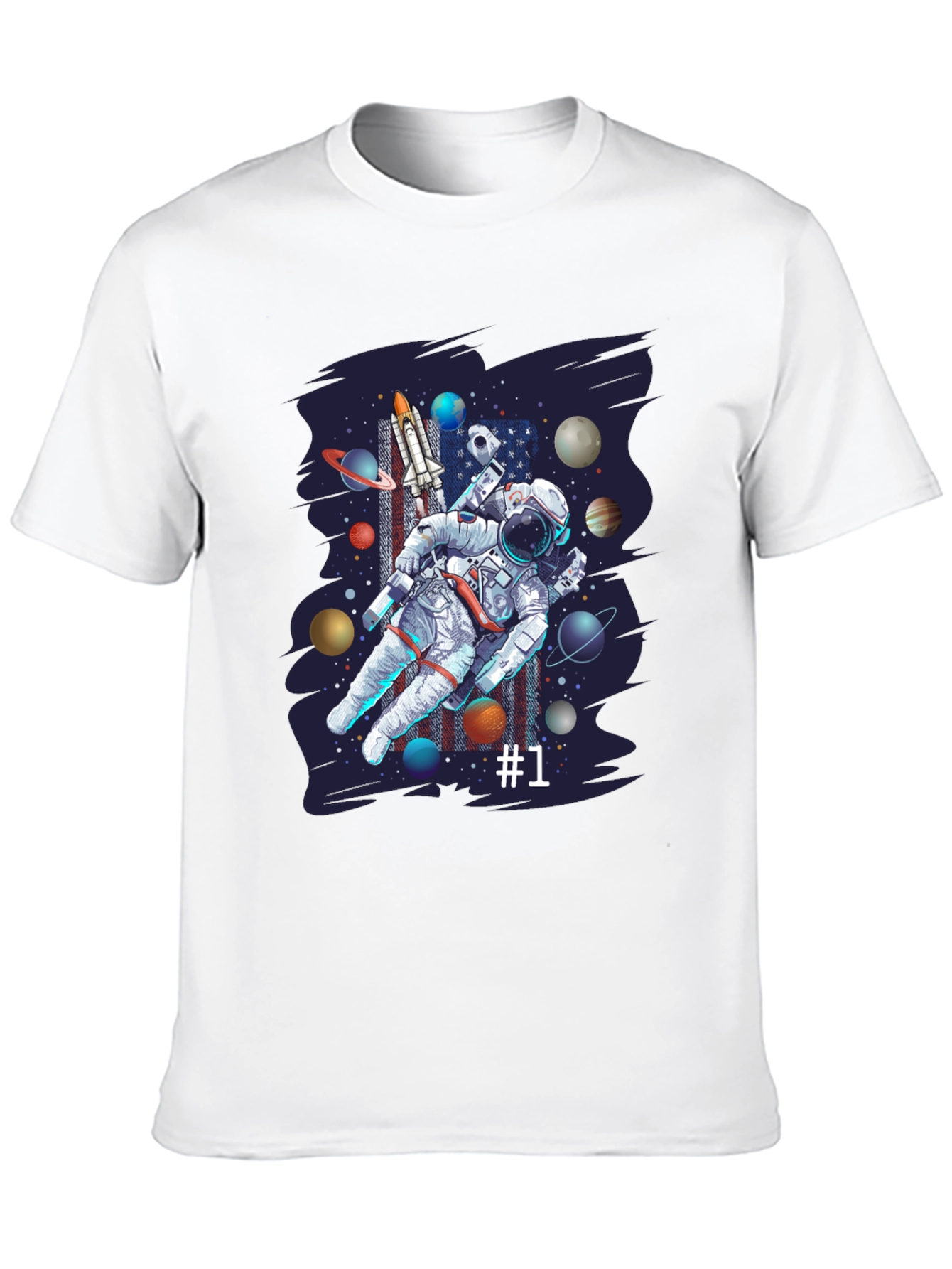 Astronaut Space Graphic Black T-Shirt
