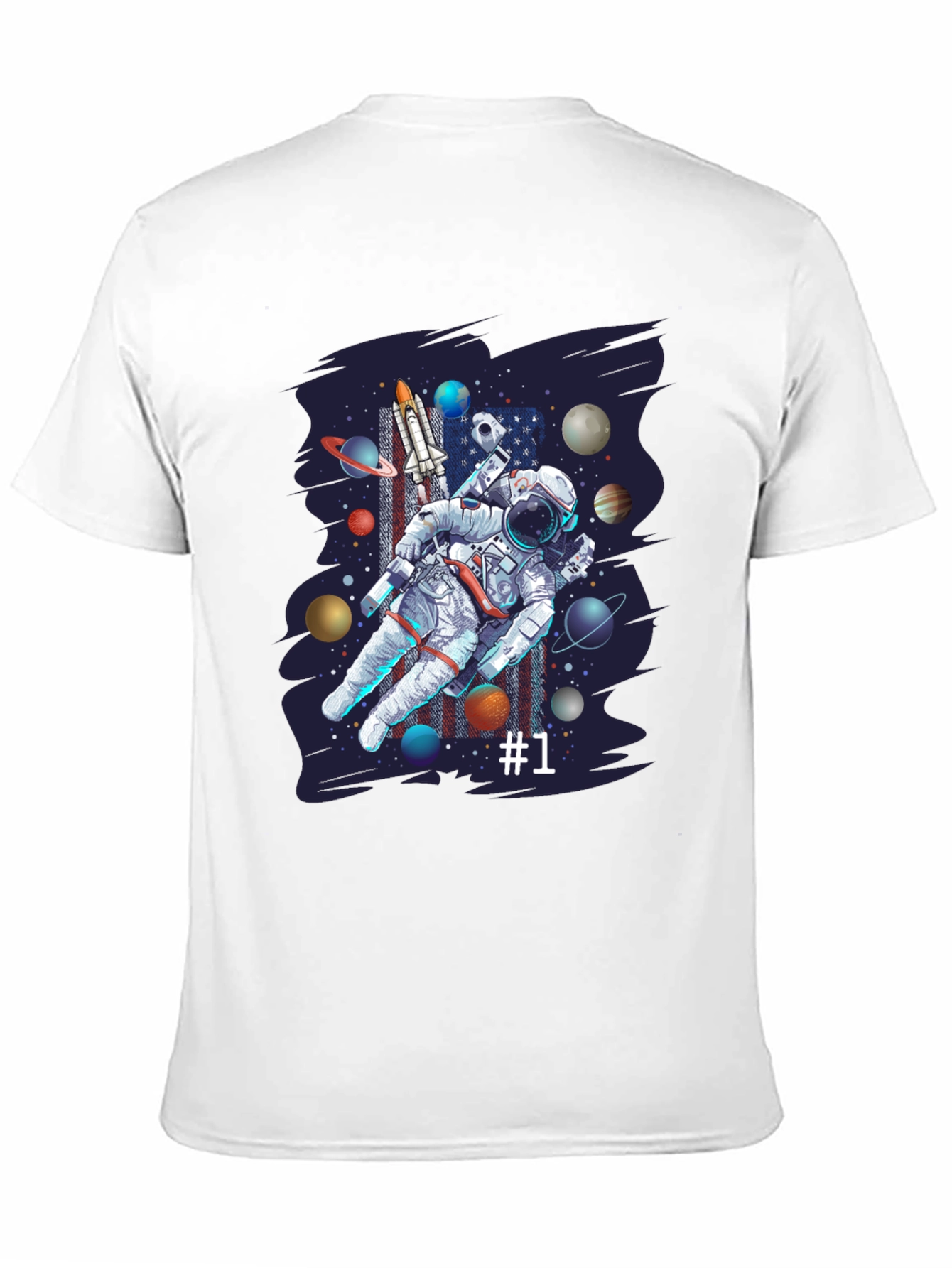 Astronaut Space Graphic Black T-Shirt