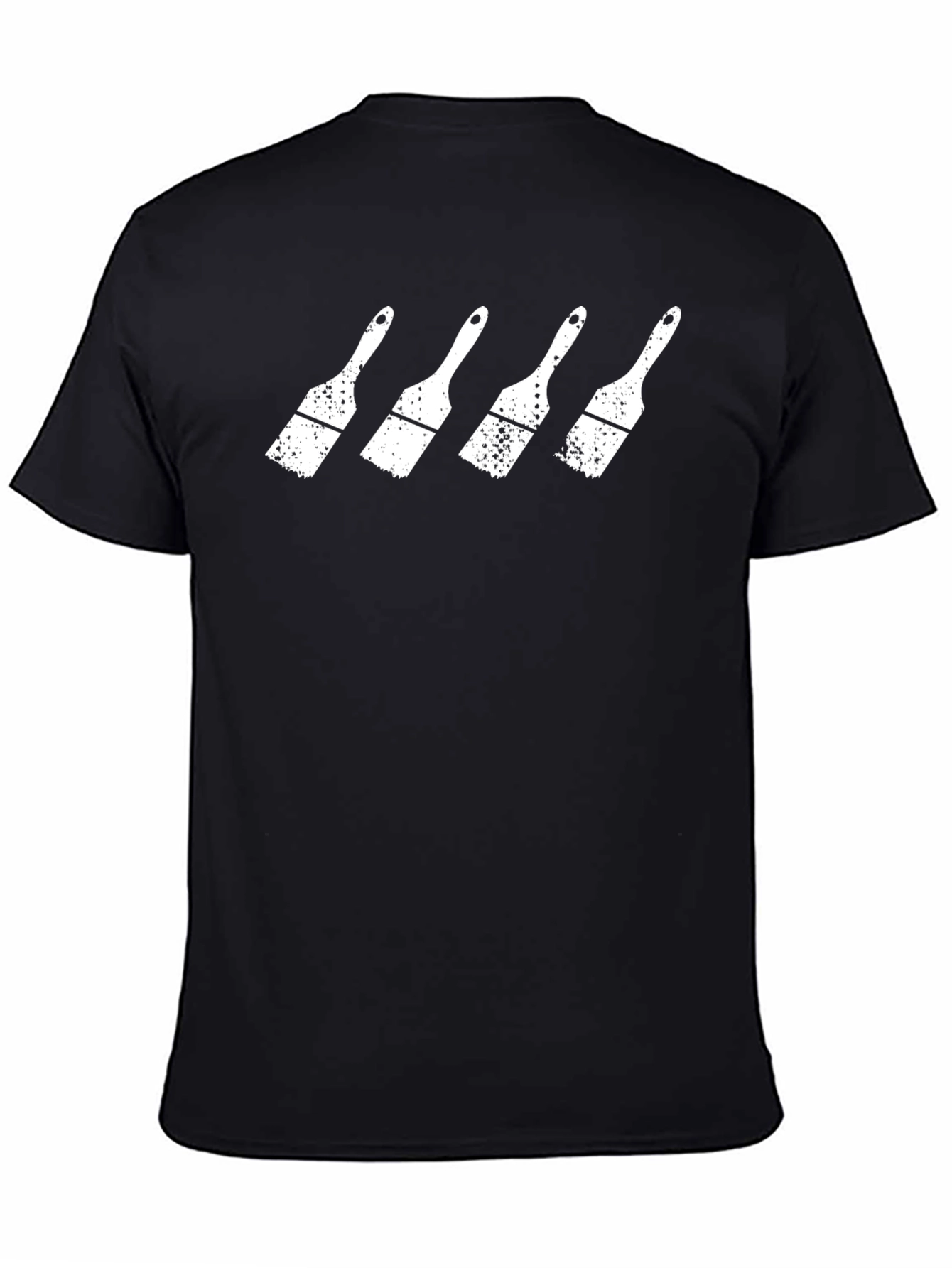 Paintbrush Graphic T-Shirt - Black Crew Neck Tee
