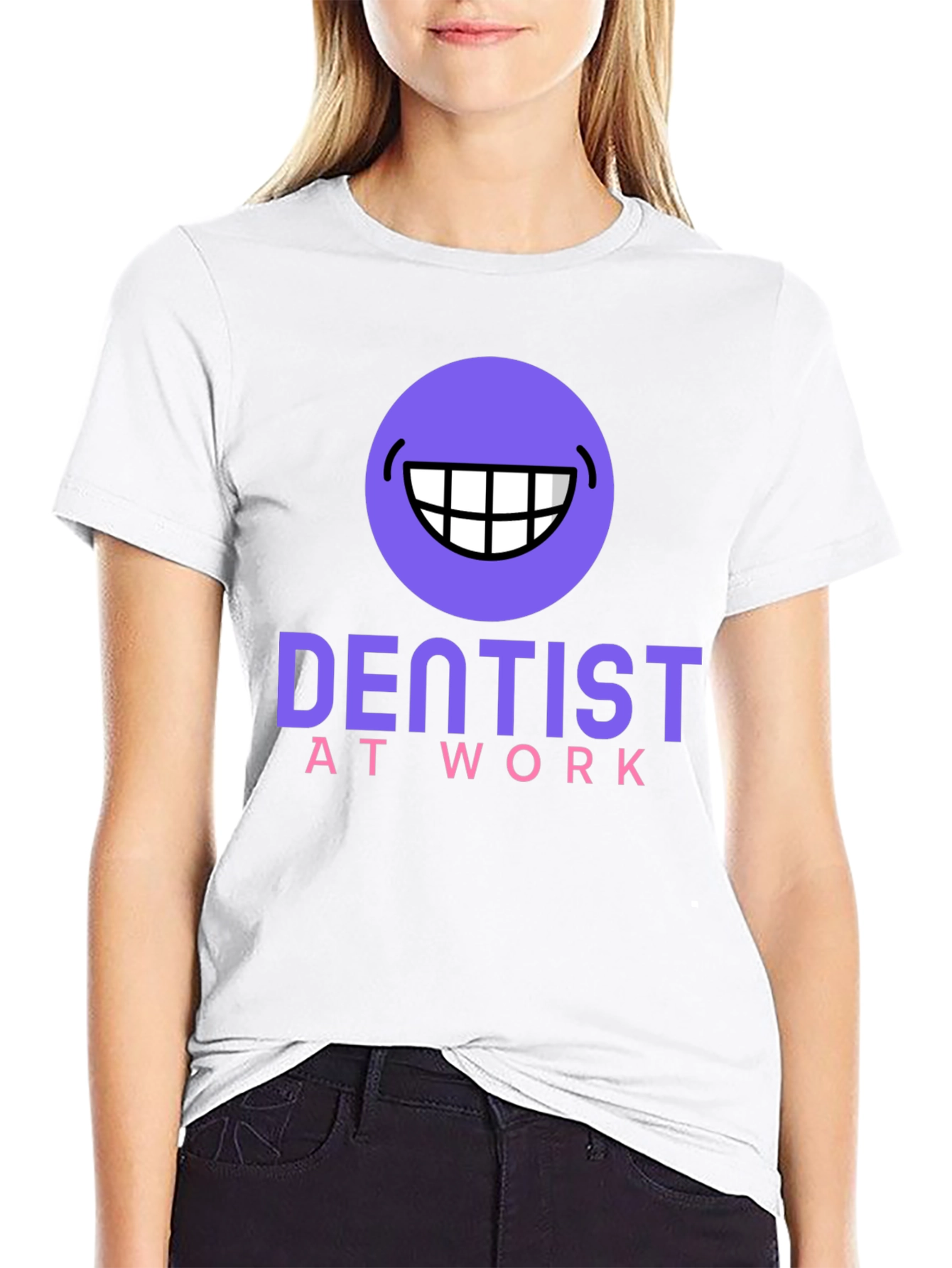 Dentist At Work Graphic T-Shirt - Black Cotton