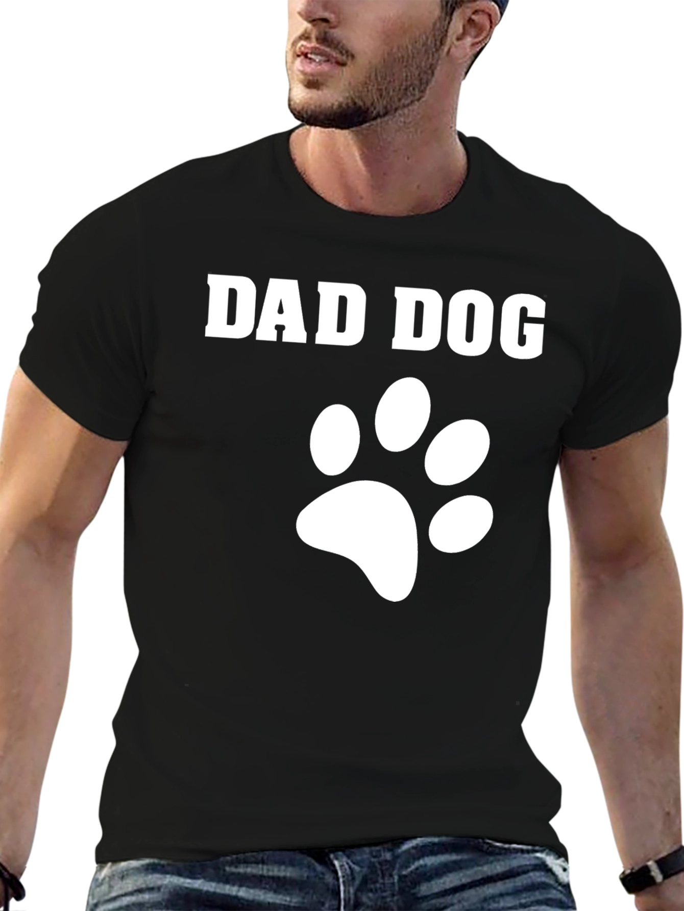 Dad Dog Paw Print T-Shirt - Perfect Gift!