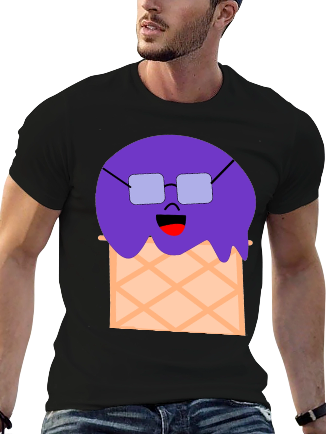 Funny Ice Cream Cone Graphic T-Shirt