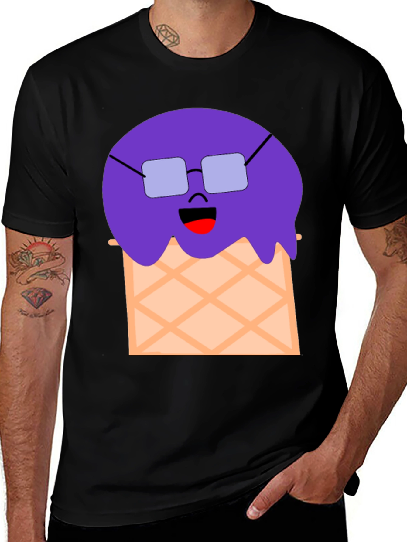 Funny Ice Cream Cone Graphic T-Shirt