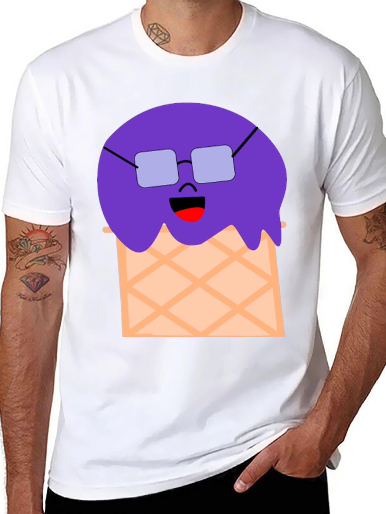 Funny Ice Cream Cone Graphic T-Shirt