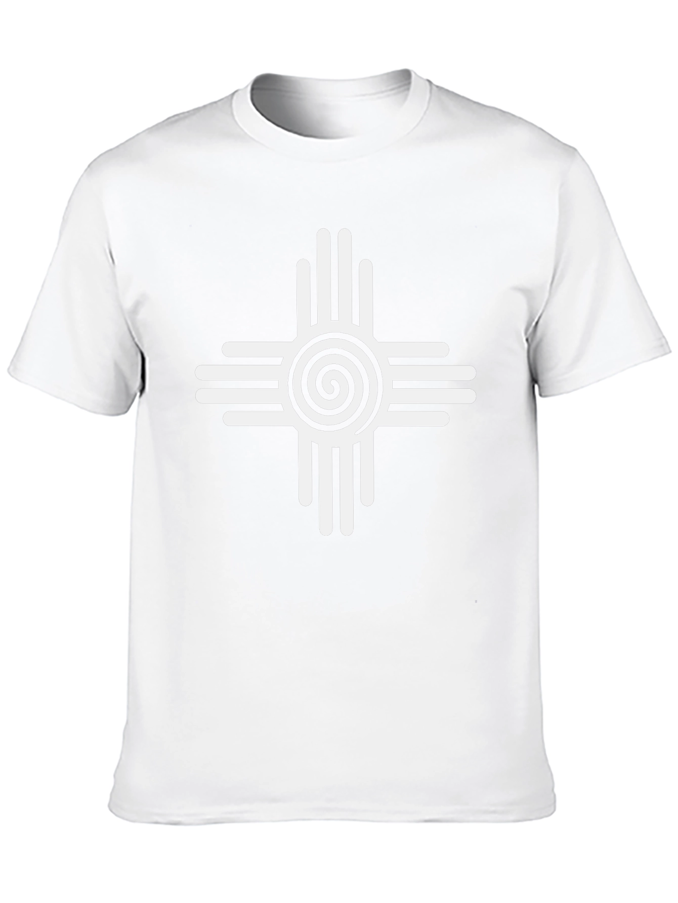 Bold Black Tee with Unique White Zia Sun Symbol