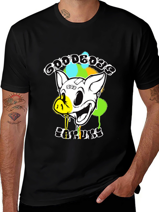 Goodbyes Garlicky Pig Graphic Tee - Black