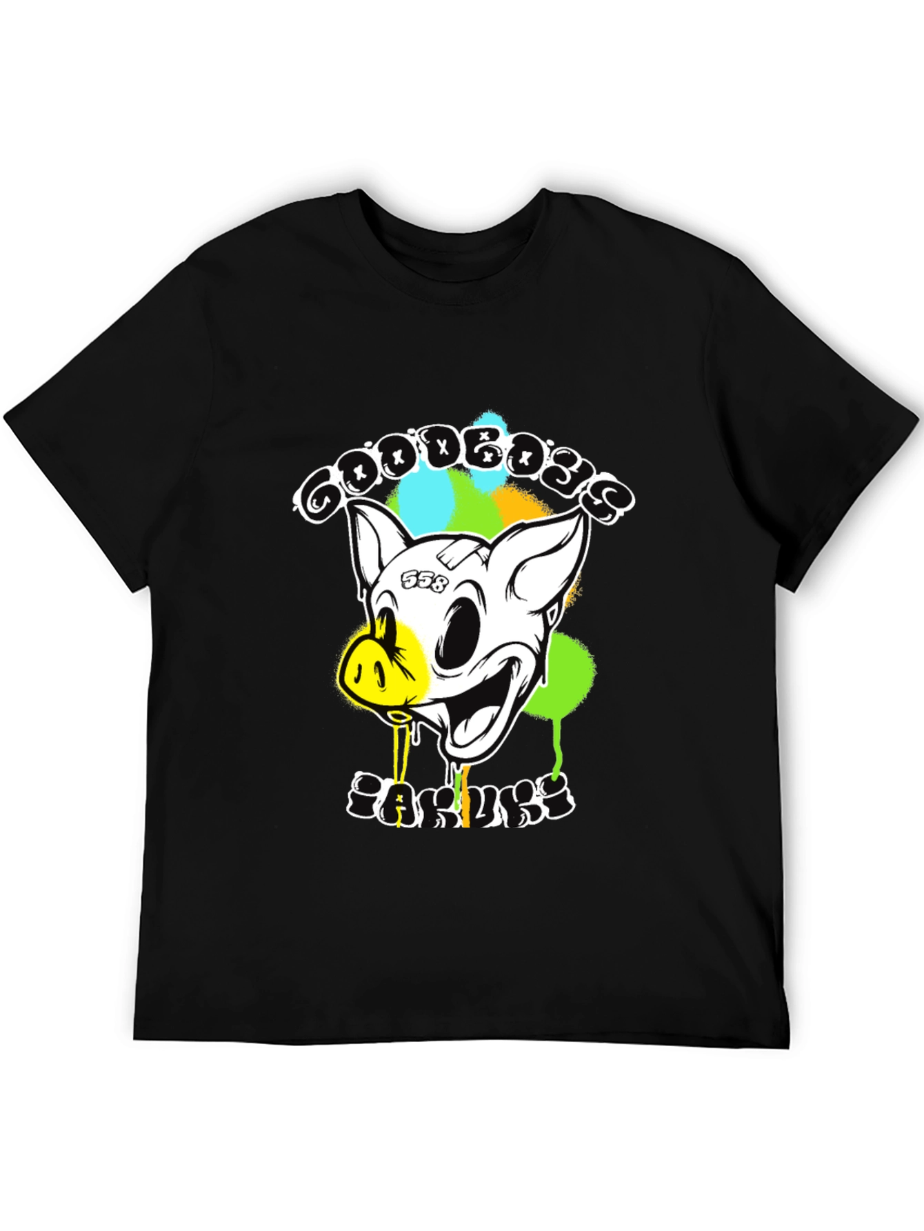 Goodbyes Garlicky Pig Graphic Tee - Black