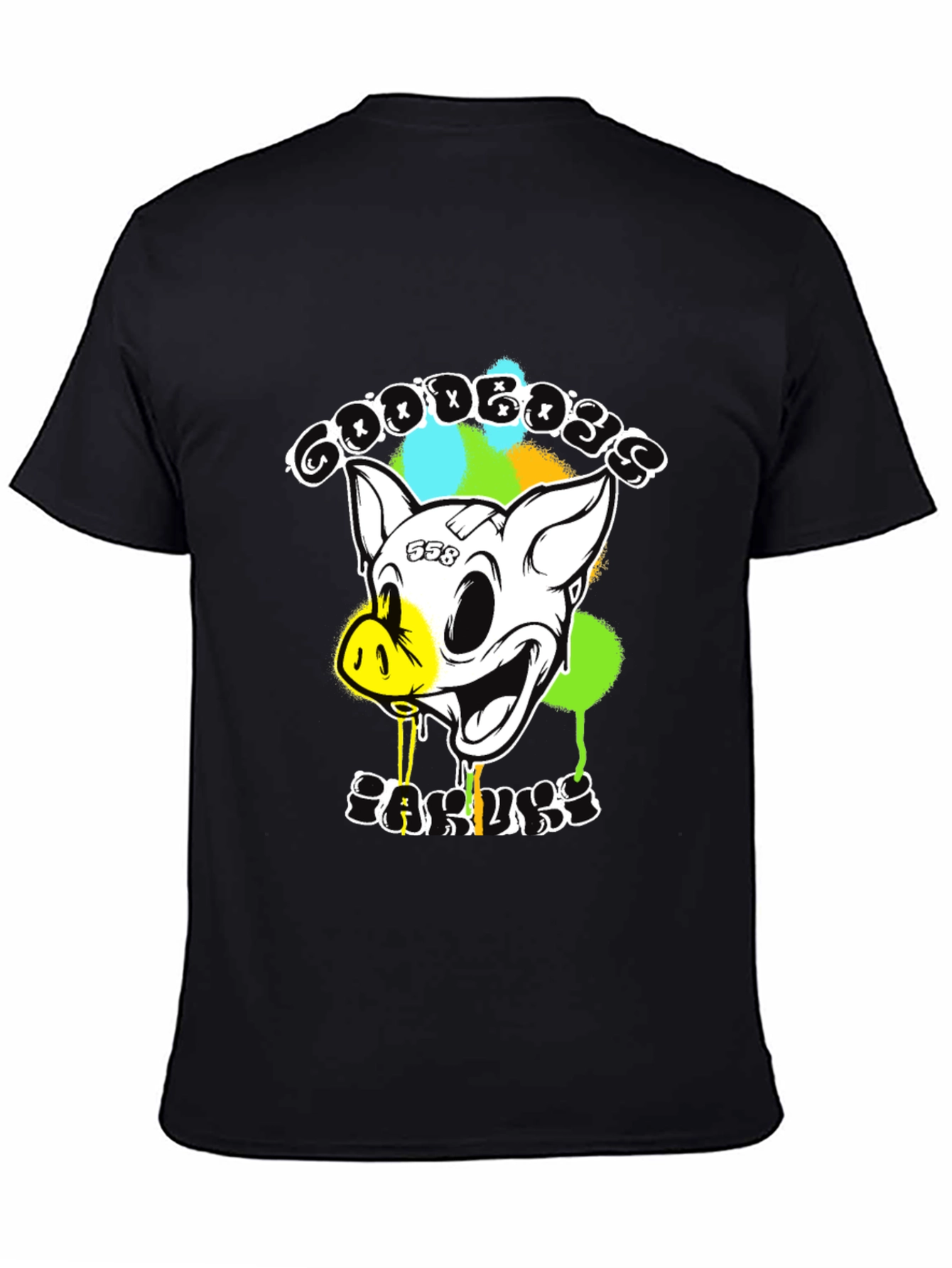 Goodbyes Garlicky Pig Graphic Tee - Black