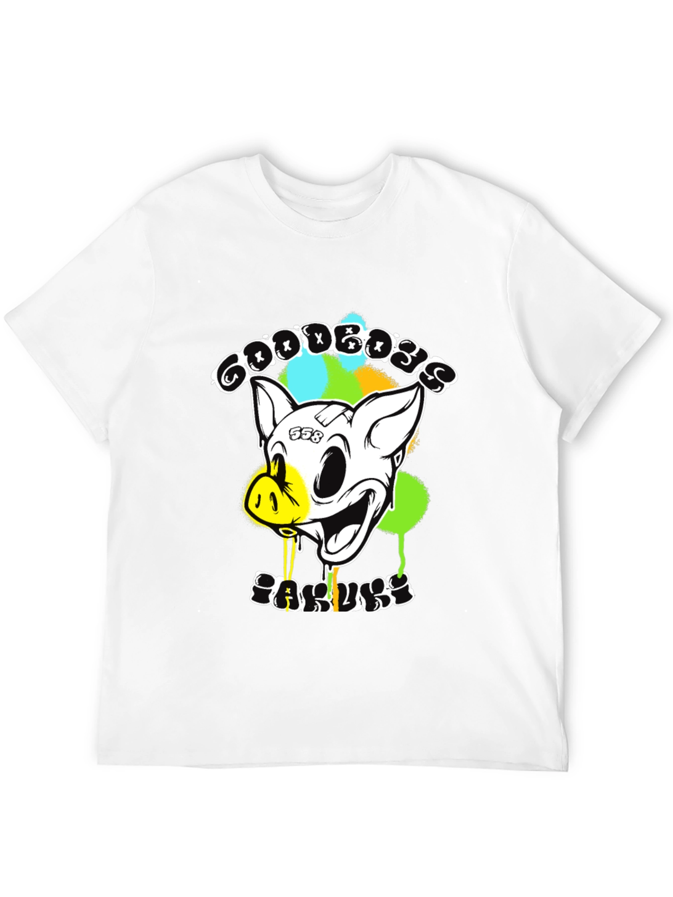 Goodbyes Garlicky Pig Graphic Tee - Black