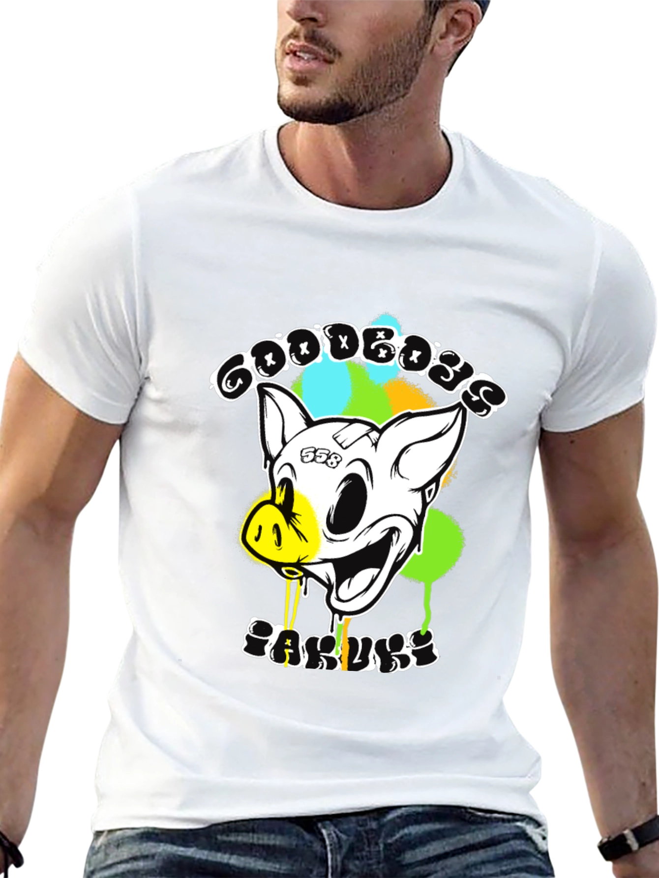 Goodbyes Garlicky Pig Graphic Tee - Black