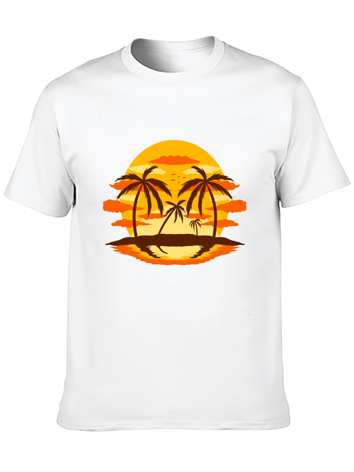 Sunset Palm Tree Graphic Black T-Shirt