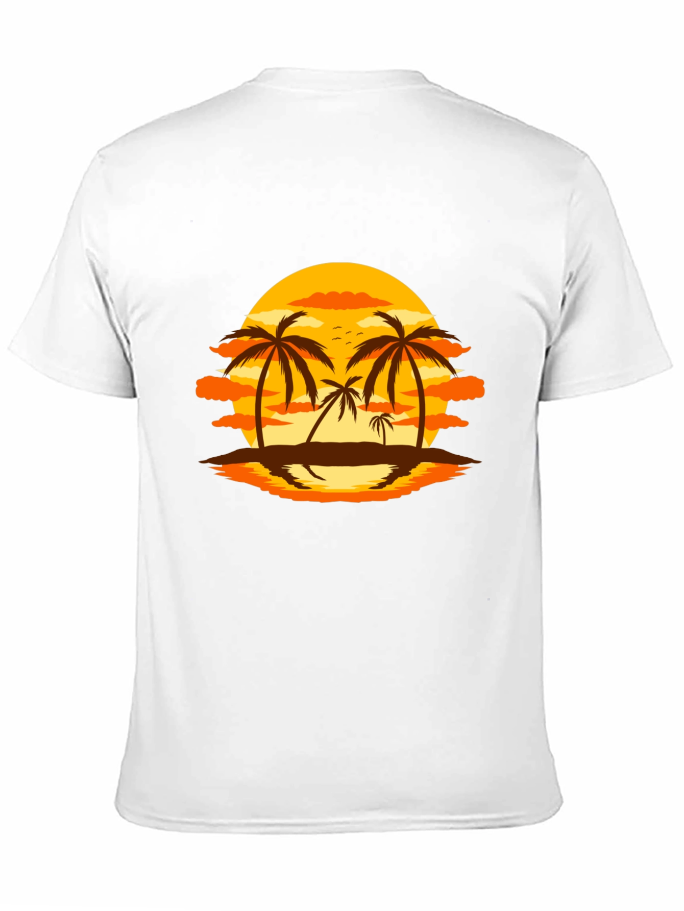 Sunset Palm Tree Graphic Black T-Shirt