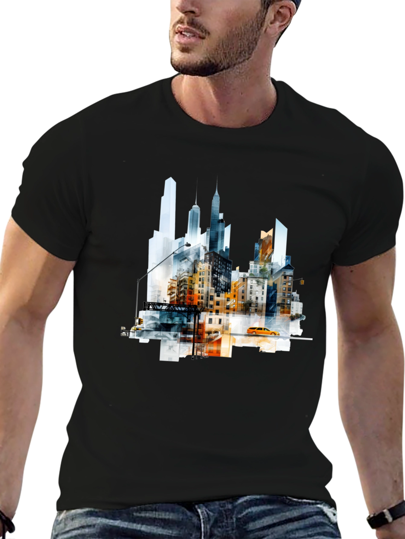 Urban Skyline Graphic Tee - Modern Cityscape Shirt