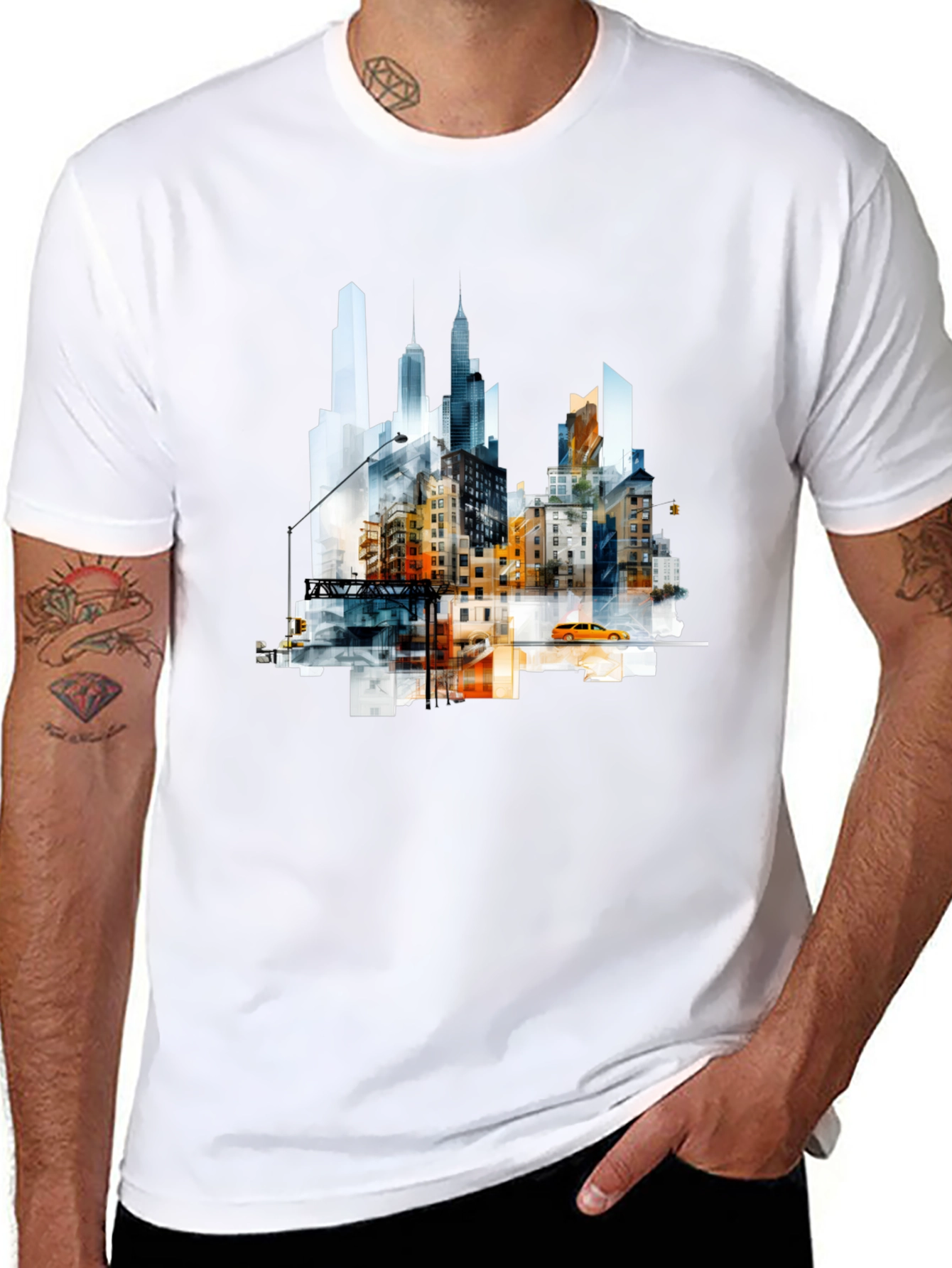 Urban Skyline Graphic Tee - Modern Cityscape Shirt