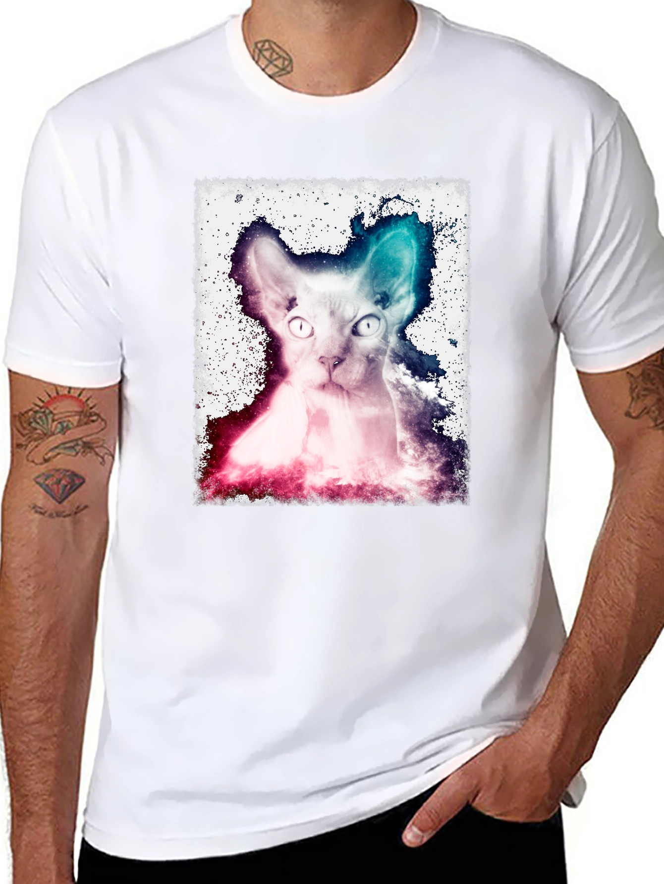 Galaxy Cat Graphic Tee - Unique Design