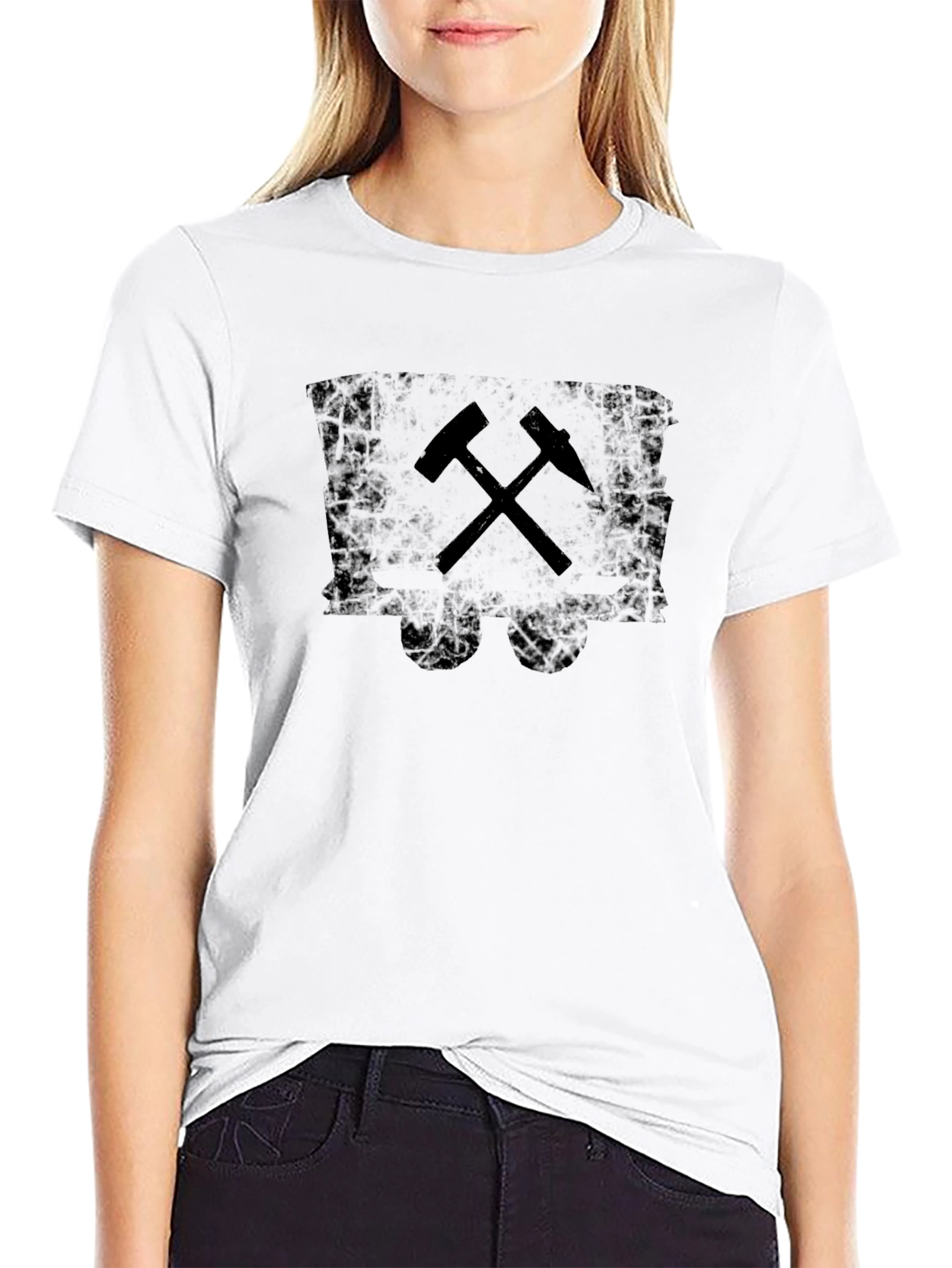 Miners Hammer T-Shirt - Black Crew Neck Tee