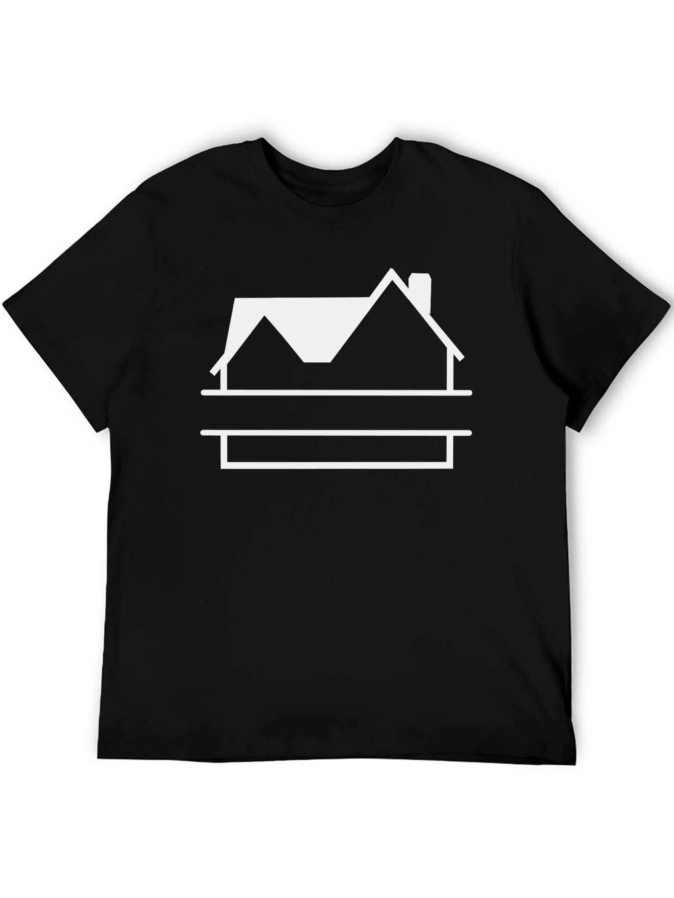 Customizable House Graphic T-Shirt - Black