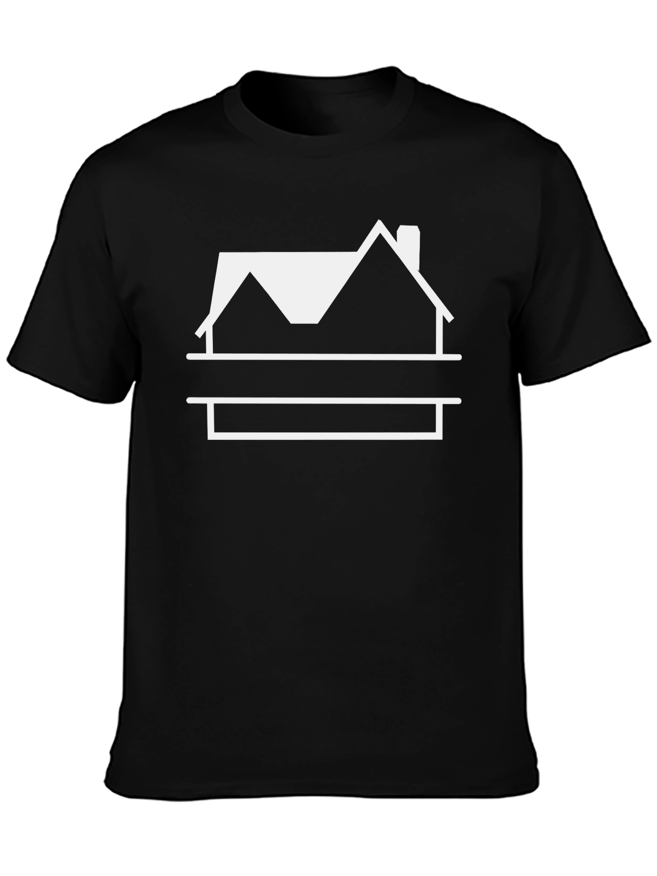 Customizable House Graphic T-Shirt - Black