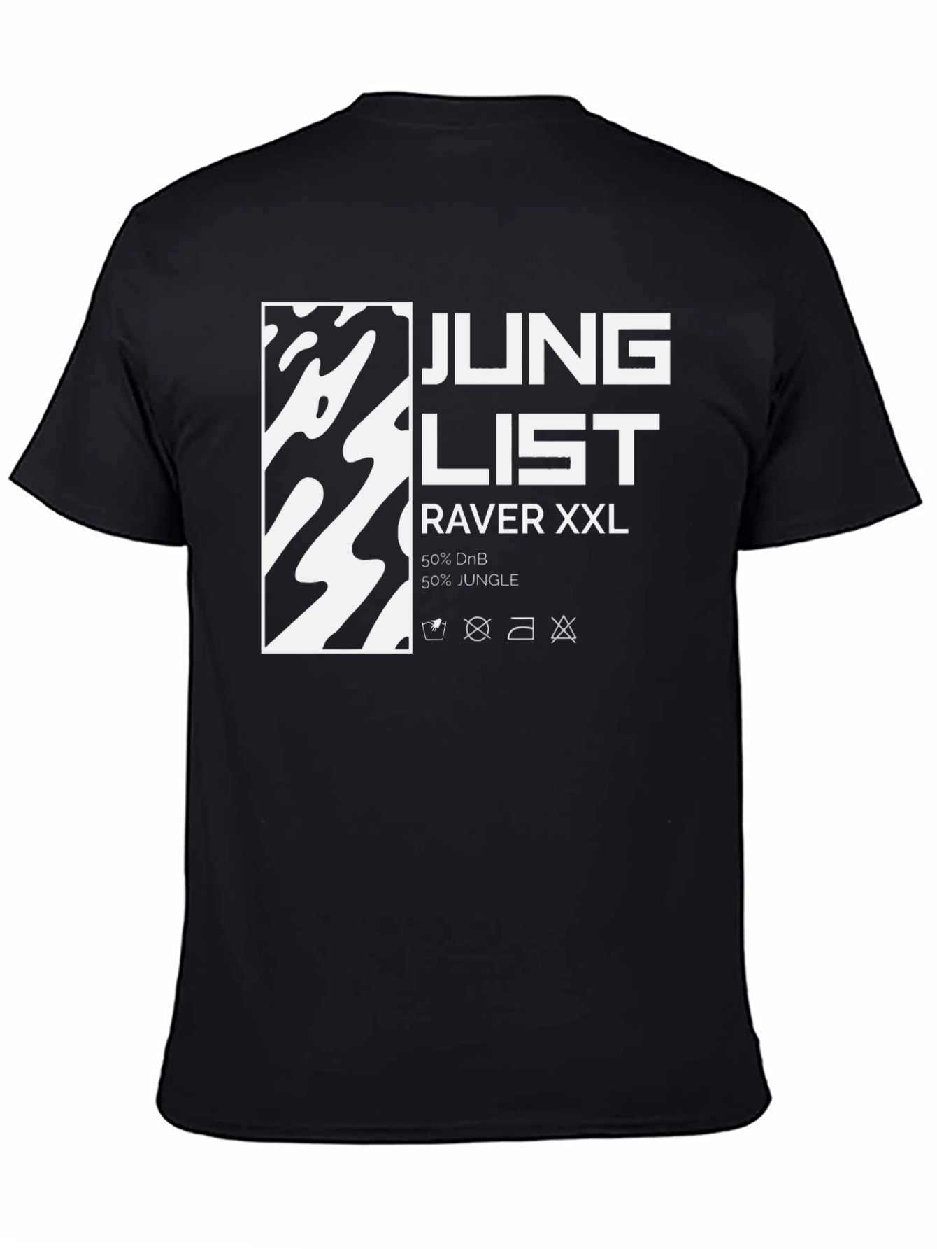 Junglist Raver XXL Black Graphic T-Shirt
