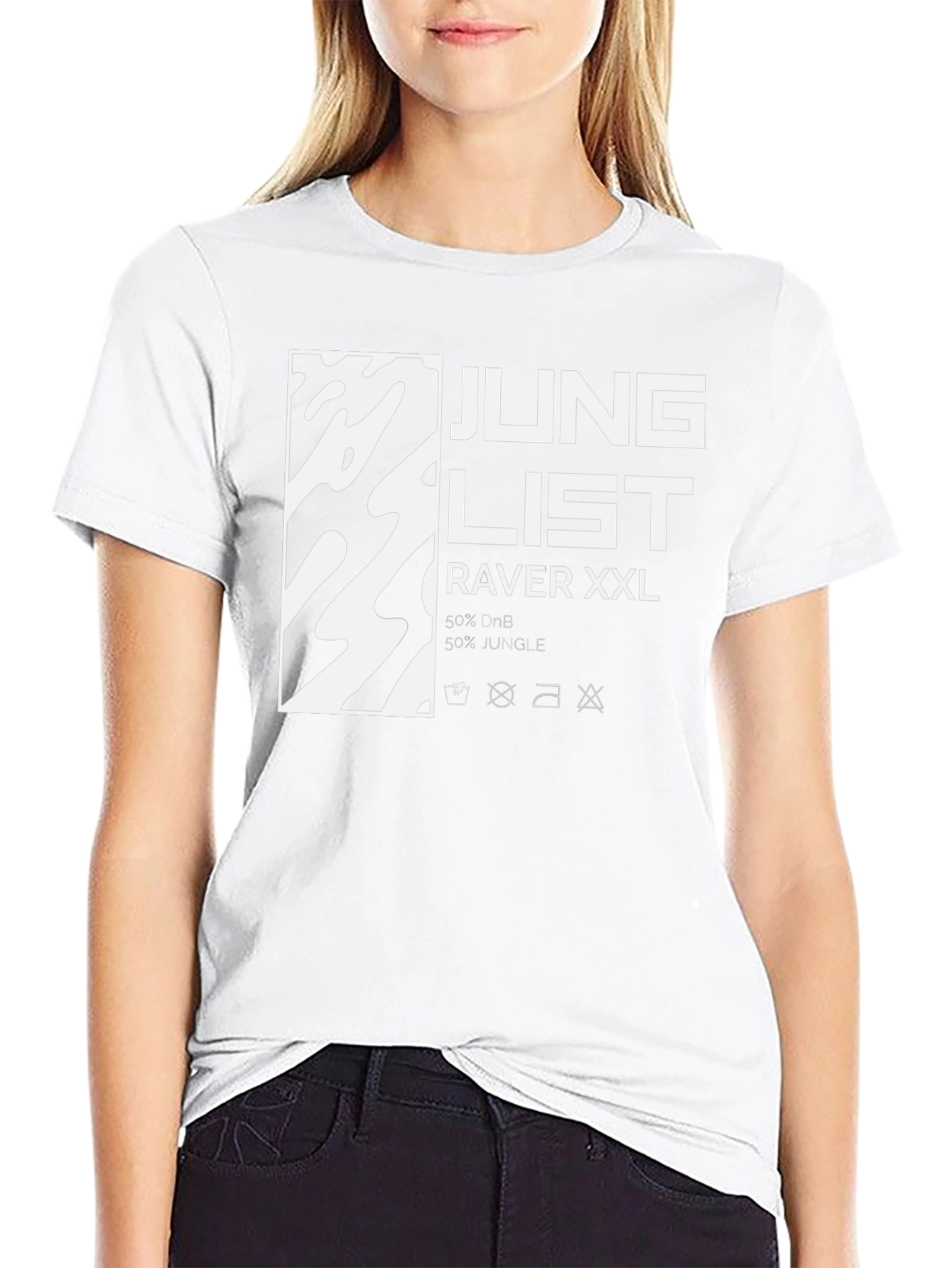 Junglist Raver XXL Black Graphic T-Shirt