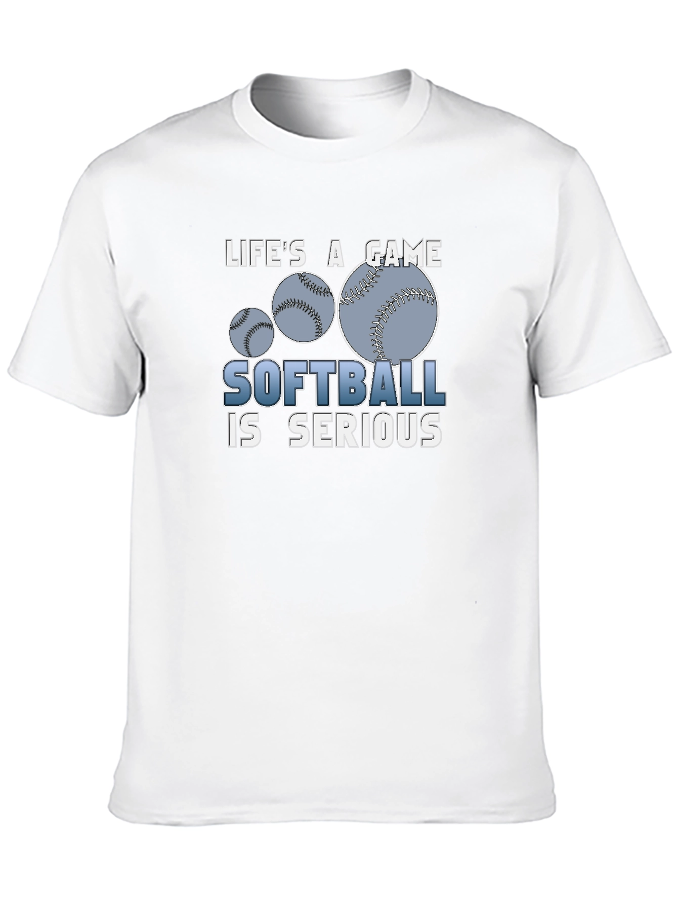 Lifes A Game Softball Is Serious Black T-Shirt