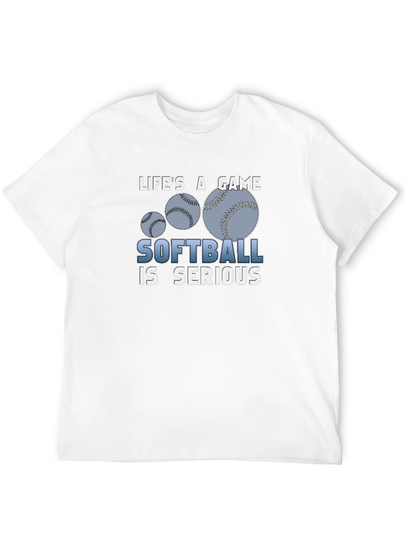 Lifes A Game Softball Is Serious Black T-Shirt