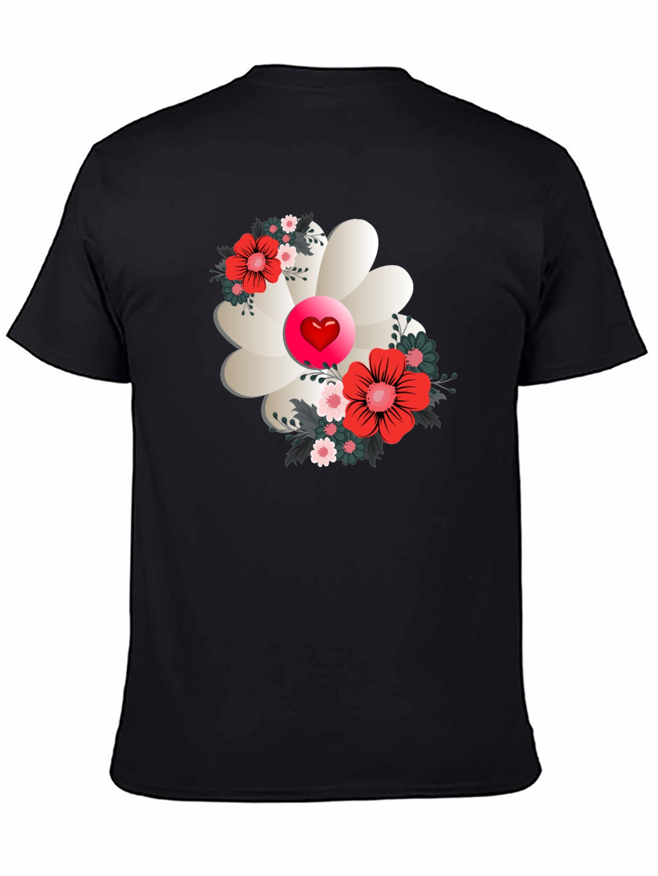 Floral Heart Tee - Stylish Graphic Print Shirt