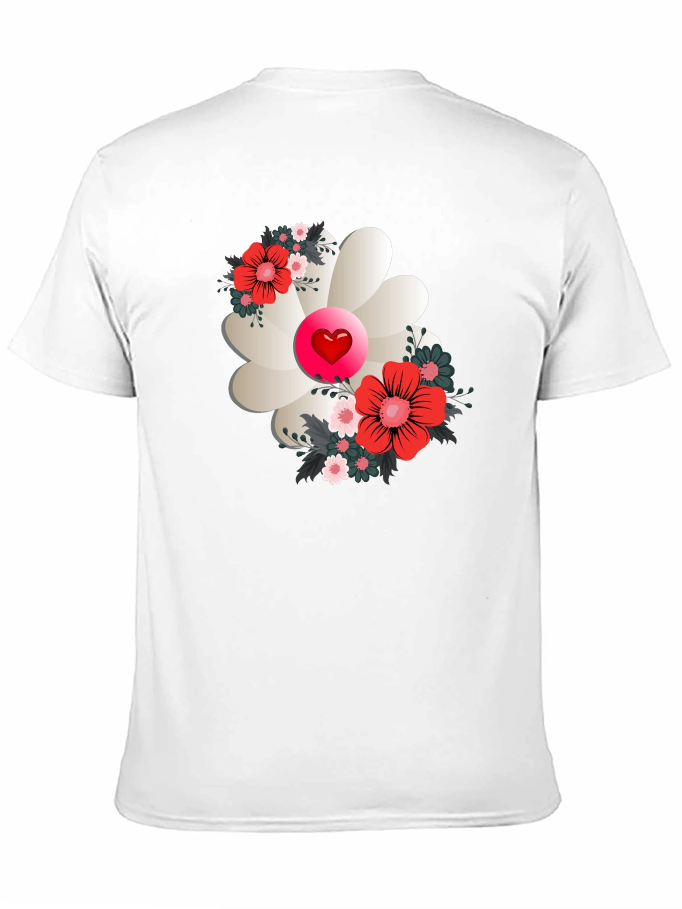 Floral Heart Tee - Stylish Graphic Print Shirt