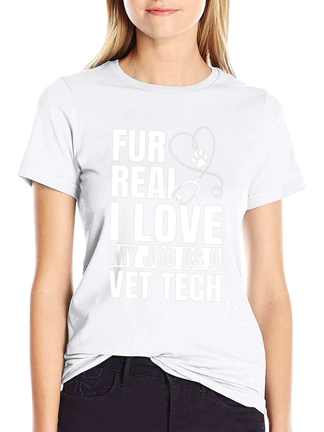 Fur Real I Love My Job Vet Tech T-Shirt