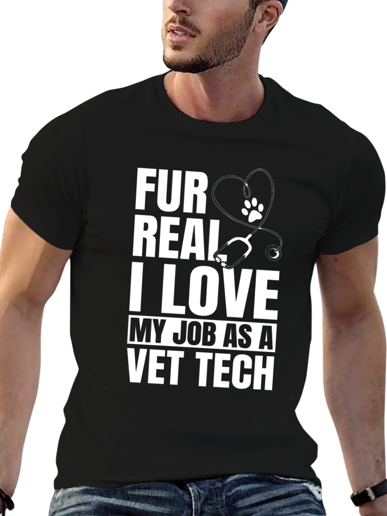 Fur Real I Love My Job Vet Tech T-Shirt