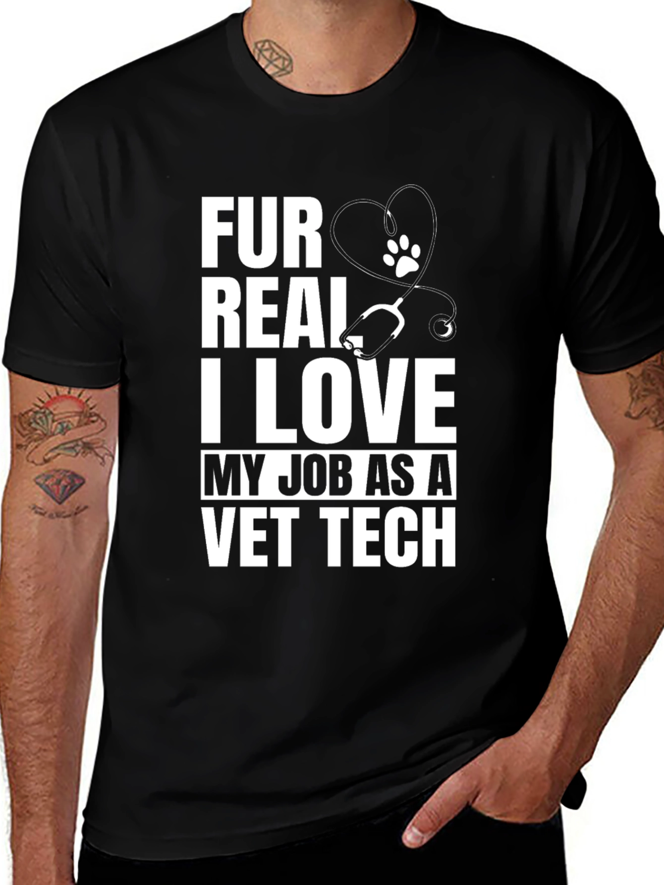 Fur Real I Love My Job Vet Tech T-Shirt