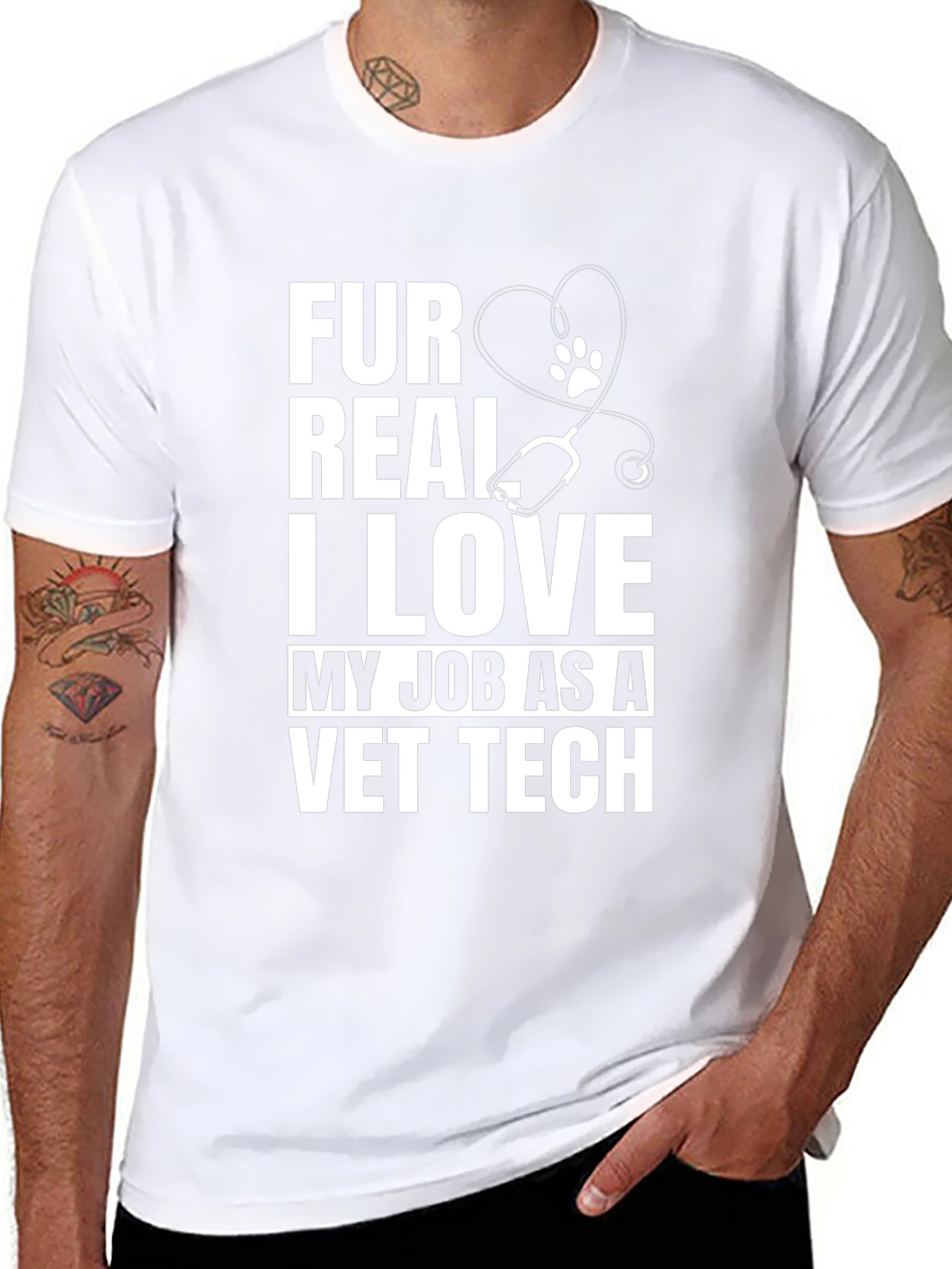 Fur Real I Love My Job Vet Tech T-Shirt