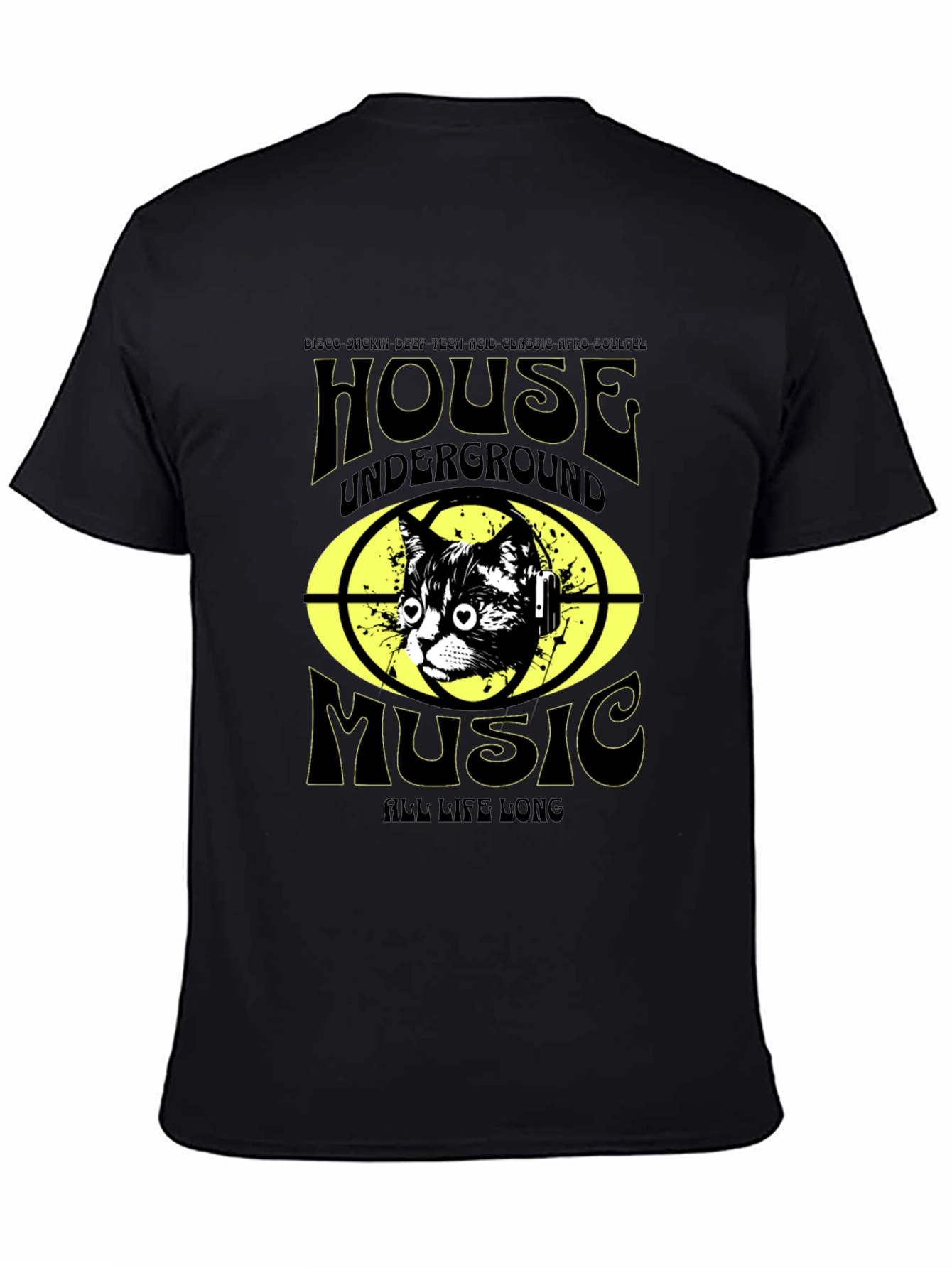 House Music Cat T-Shirt - Underground DJ Style