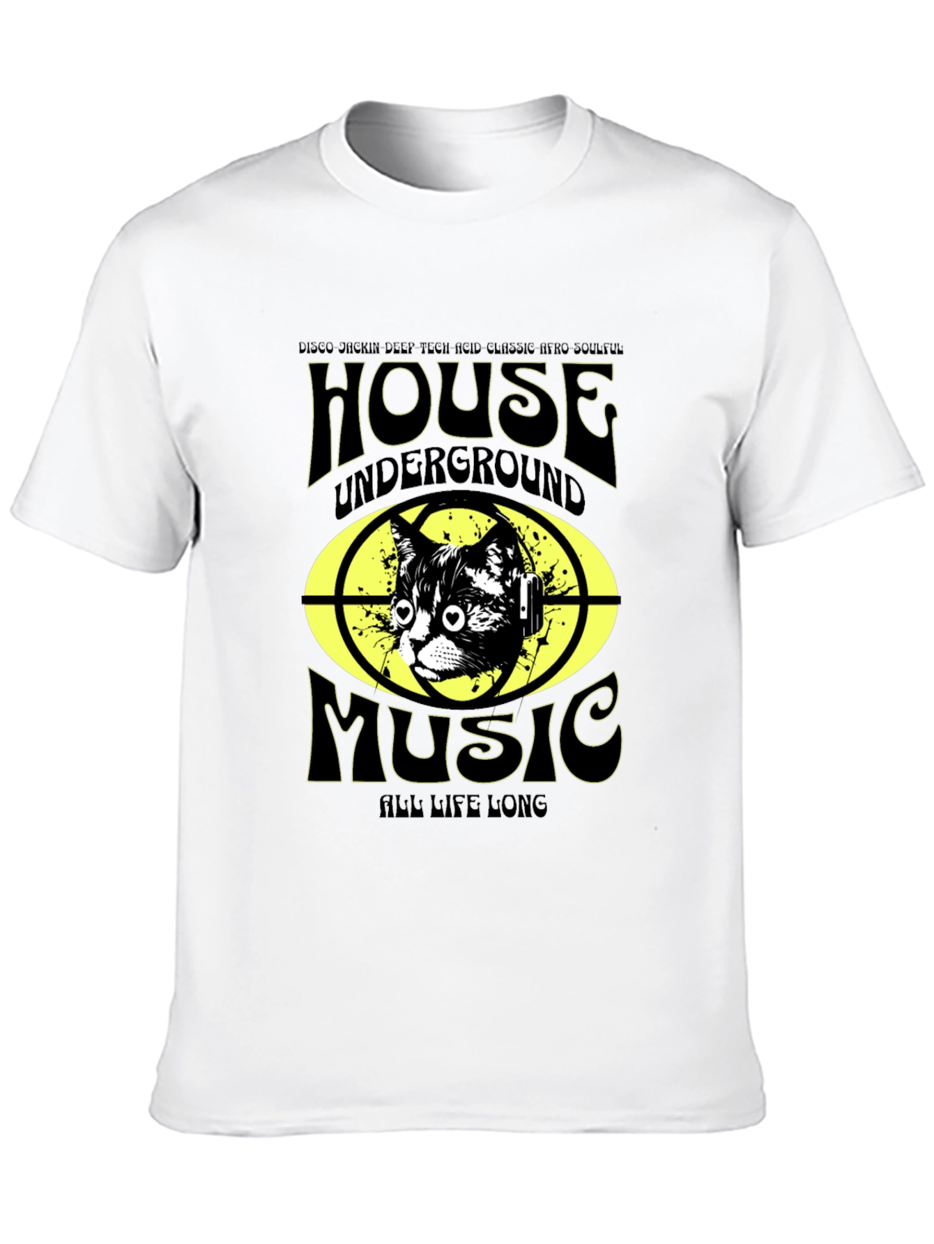 House Music Cat T-Shirt - Underground DJ Style