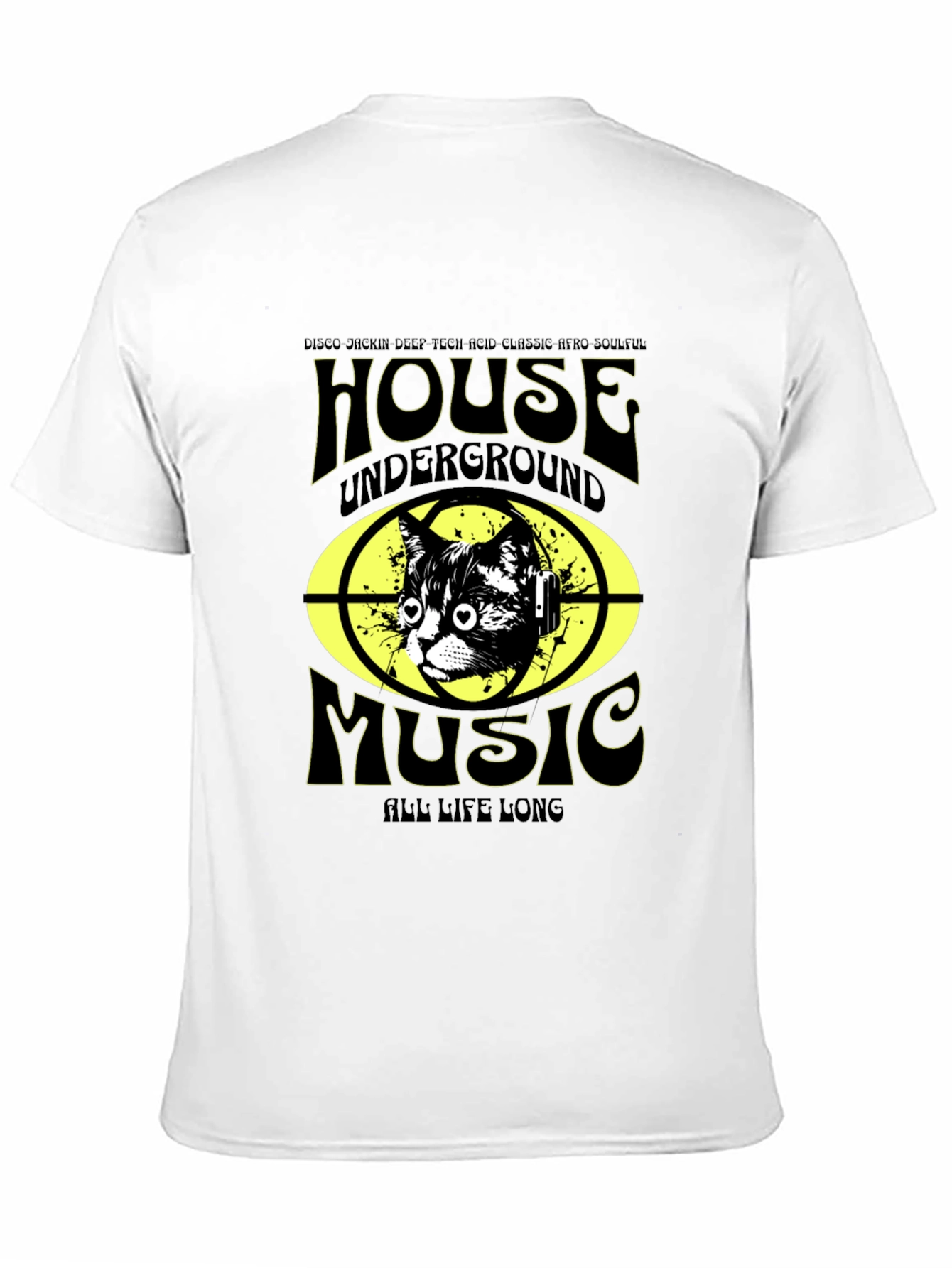 House Music Cat T-Shirt - Underground DJ Style