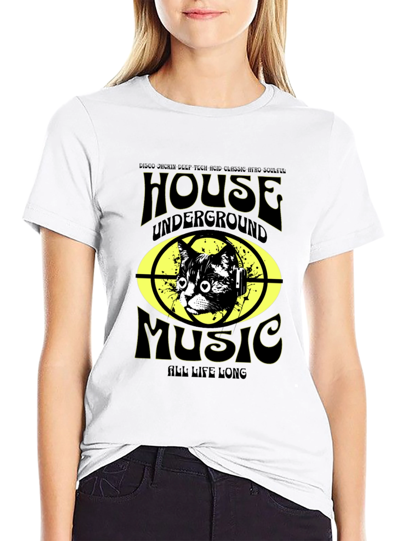 House Music Cat T-Shirt - Underground DJ Style