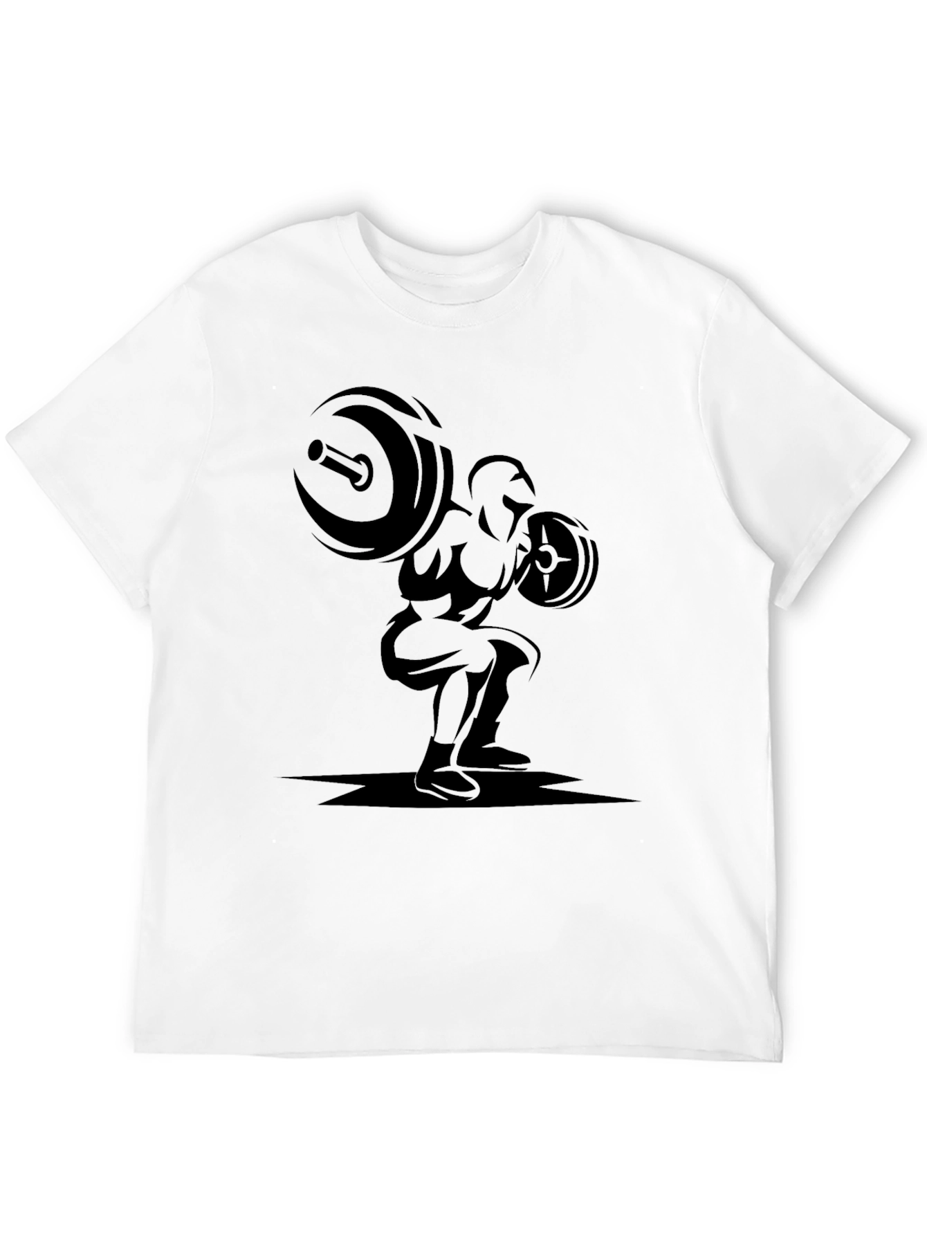 Mens Black Graphic T-Shirt - Weightlifter Design