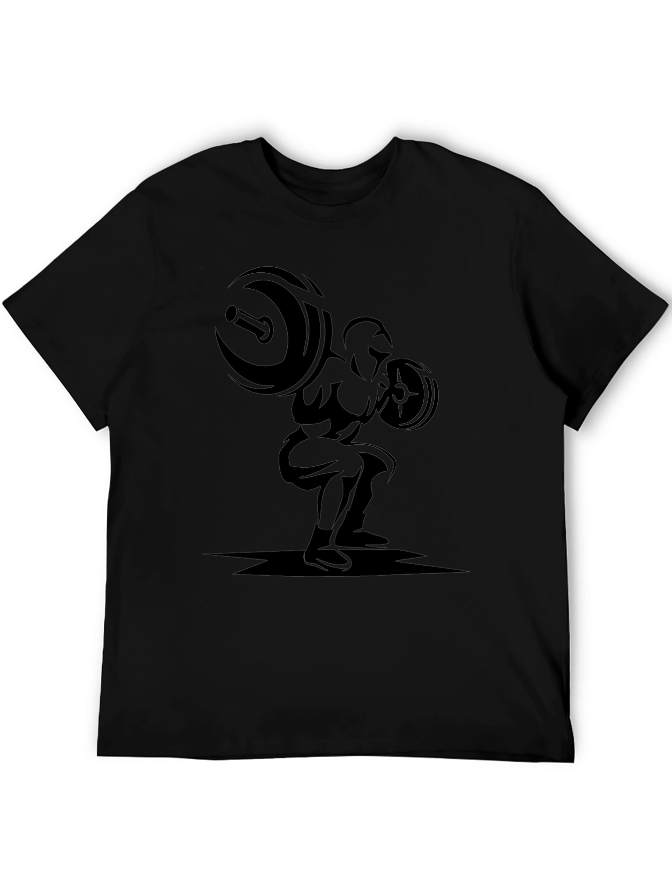 Mens Black Graphic T-Shirt - Weightlifter Design