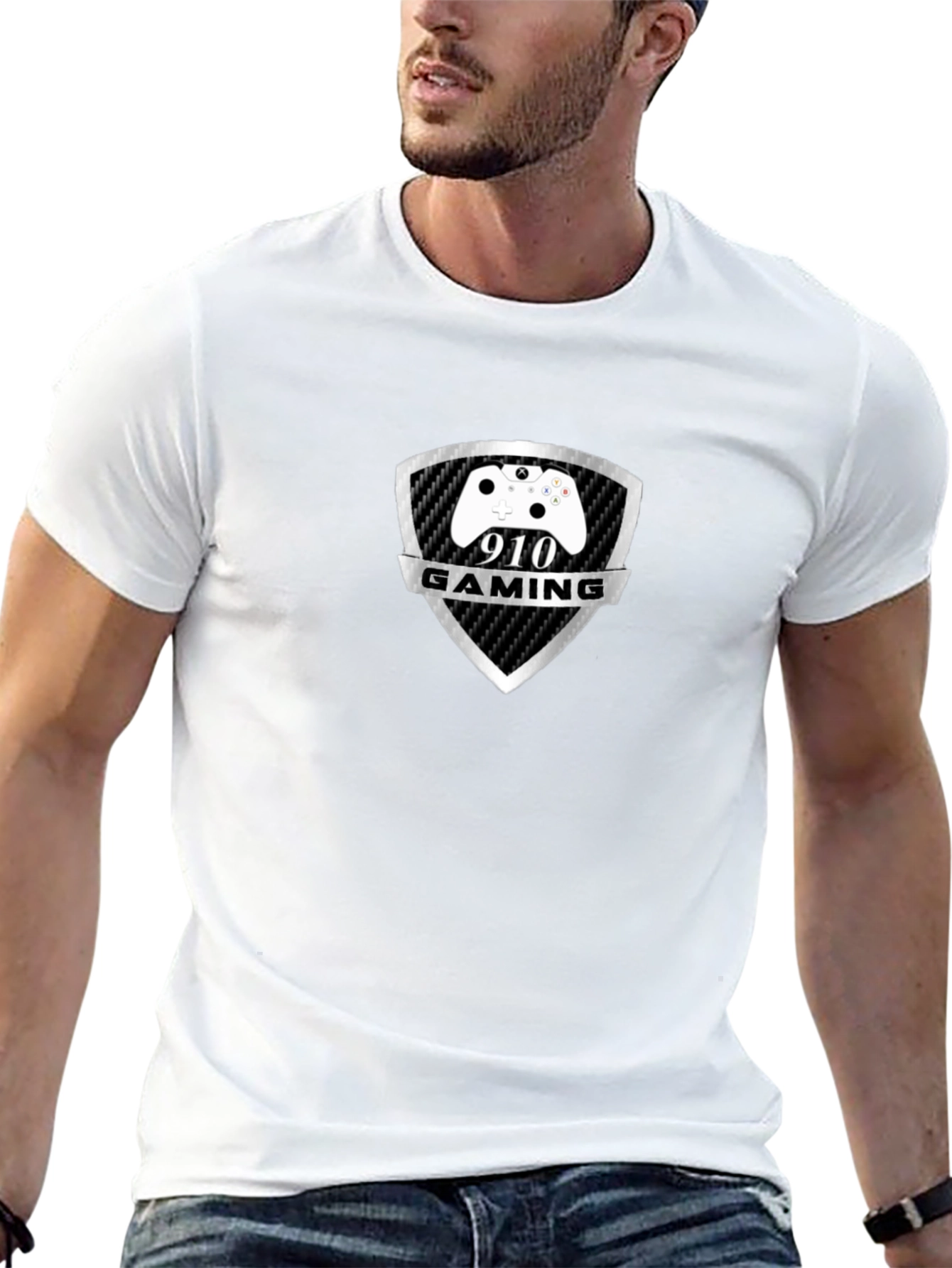 910 Gaming T-Shirt - Black Cotton Gamer Tee