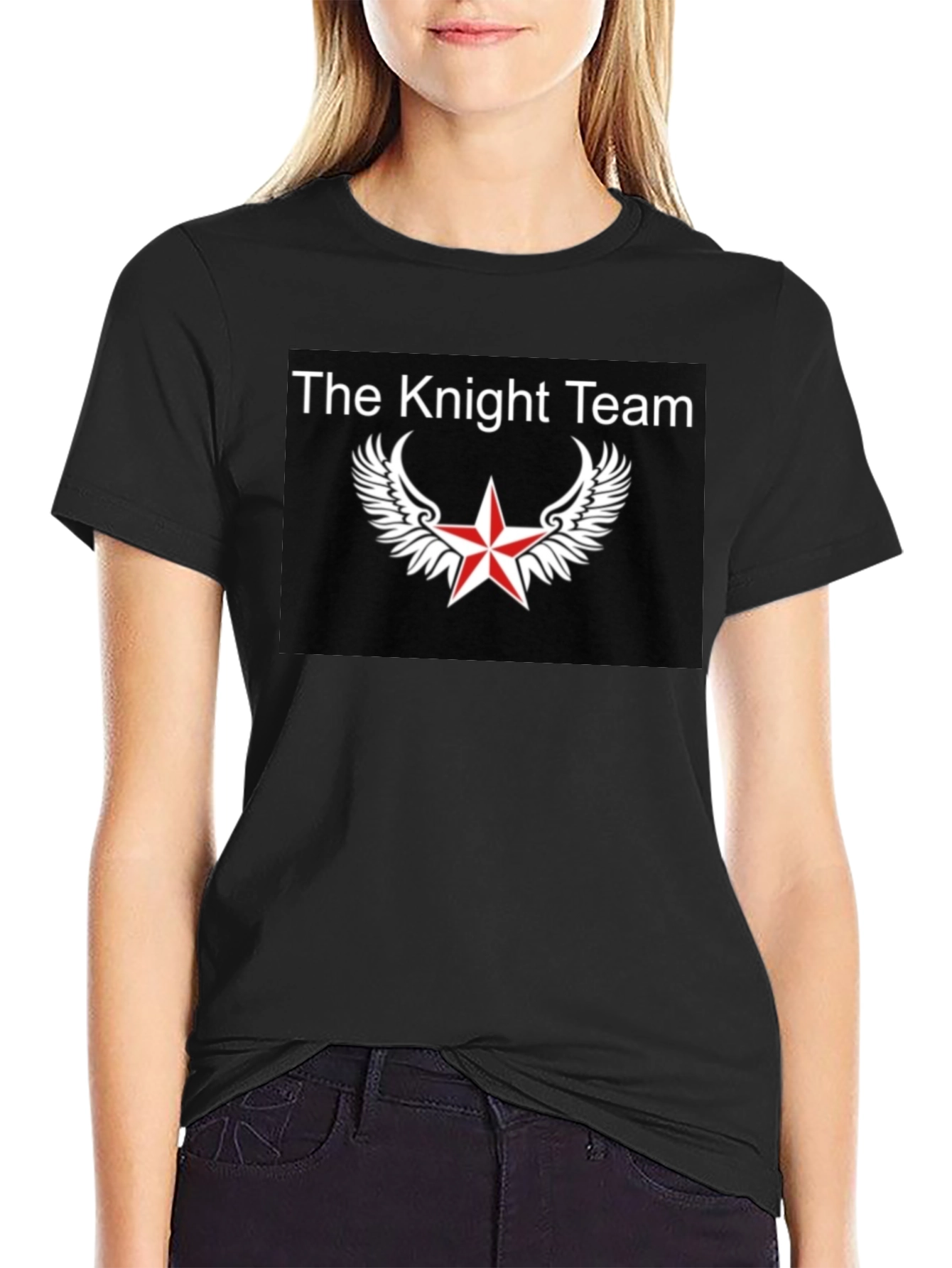 The Knight Team Graphic Tee - Black Cotton T-Shirt