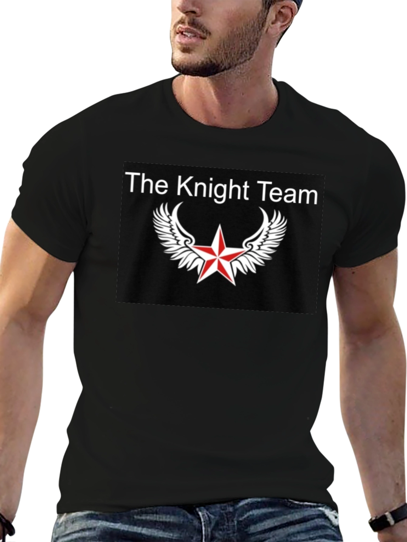 The Knight Team Graphic Tee - Black Cotton T-Shirt