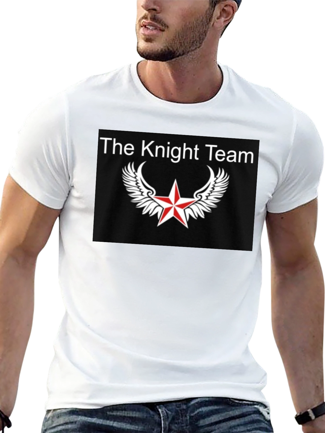 The Knight Team Graphic Tee - Black Cotton T-Shirt