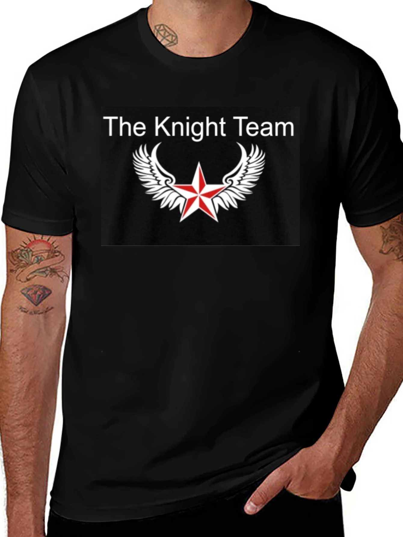 The Knight Team Graphic Tee - Black Cotton T-Shirt