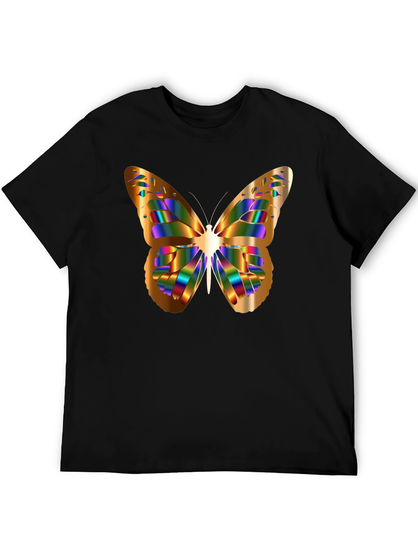 Butterfly Graphic Print Black T-Shirt