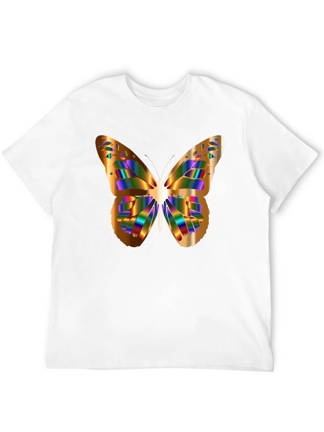 Butterfly Graphic Print Black T-Shirt